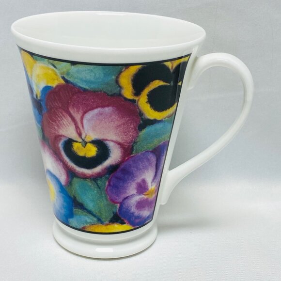 Crown Trent Flora Fine Bone China Mug 12oz Made In England - Picture 1 of 9